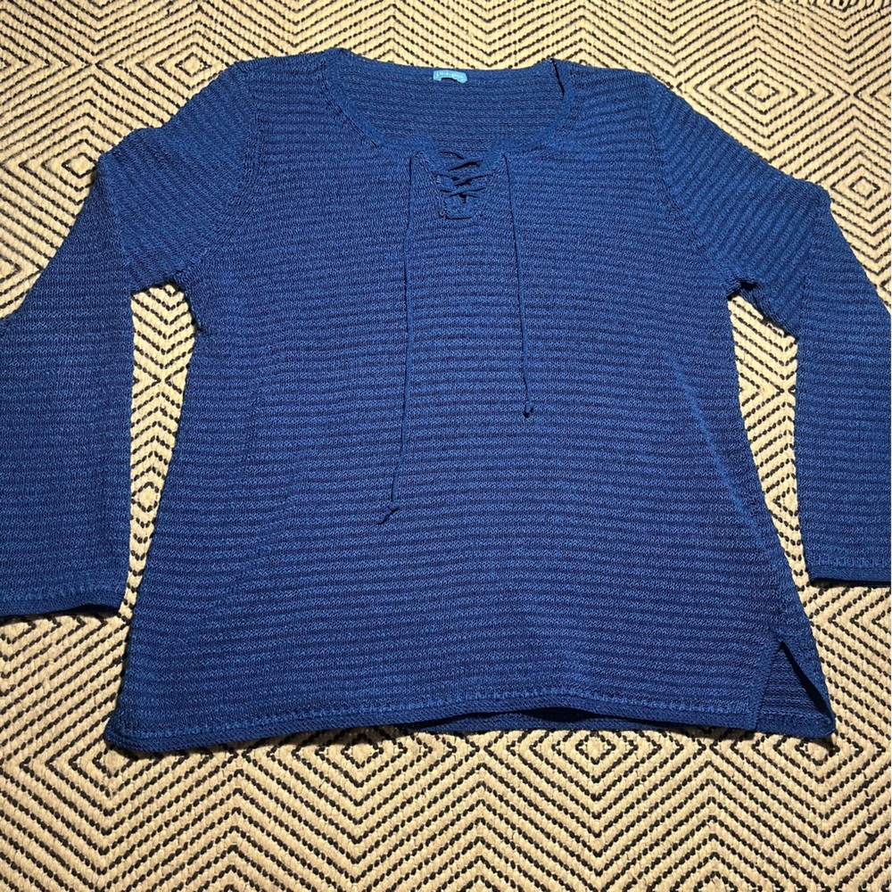 Cobalt Blue tie front detail sweater size M L